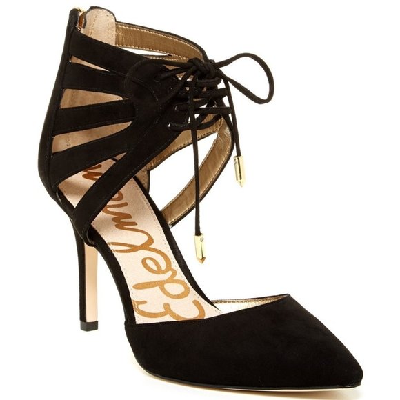 Sam Edelman Shoes - Sam Edelman Zachary Black Lace Up Ankle Pump Heels
